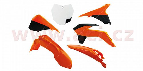 sada plastů KTM, RTECH (oranžová-bílá, 6 dílů)